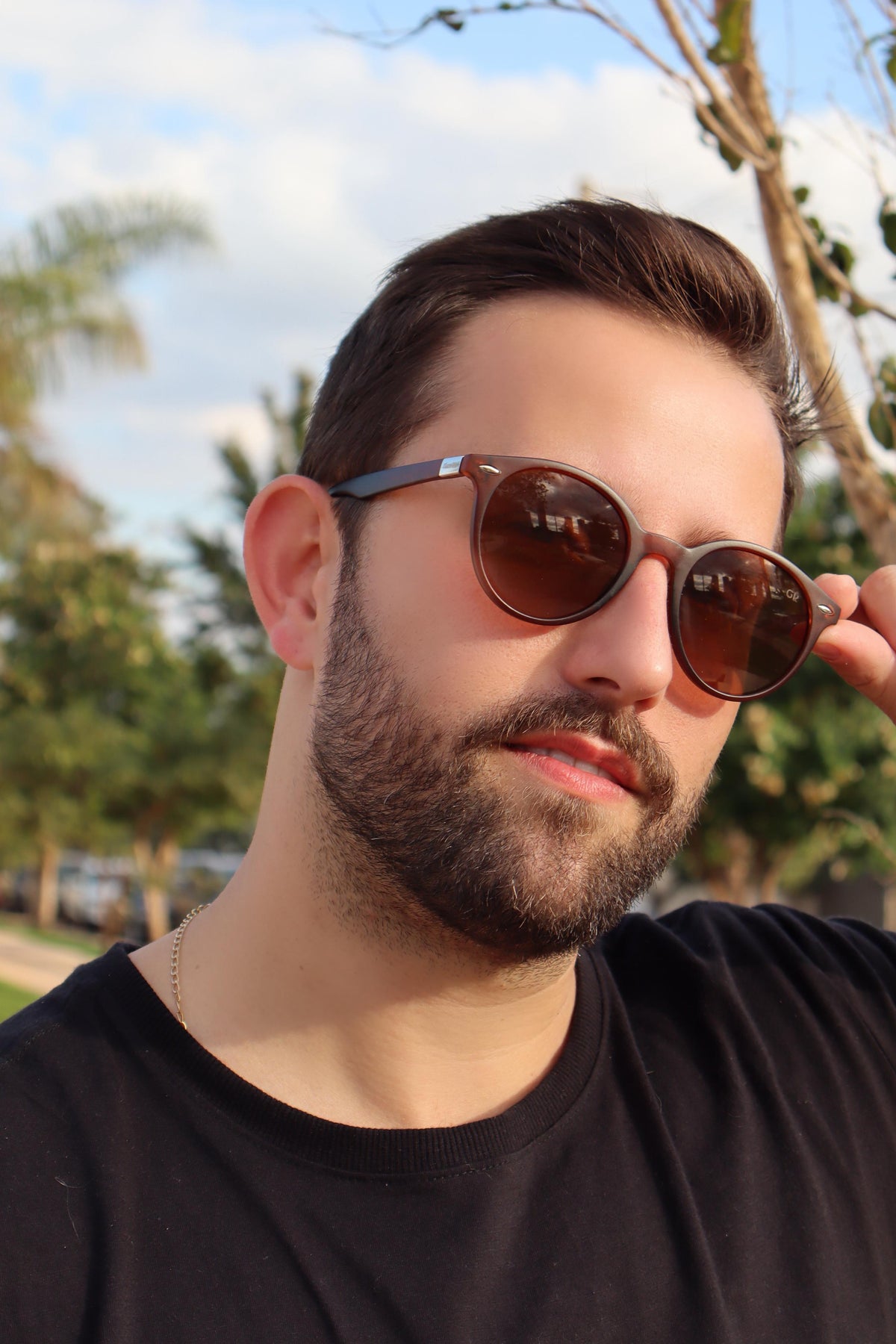 Óculos Redondo Masculino - Marronzito